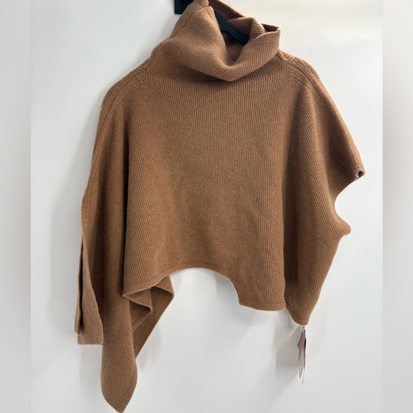 Nap turtleneck cowl poncho brown winter fall sweater long sleeve size one size - Picture 1 of 15